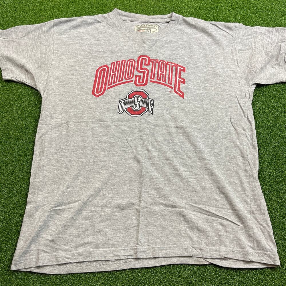 Y2K Big Ball Sports Gray Ohio State Buckeyes NCAA T-Shirt Sz XL